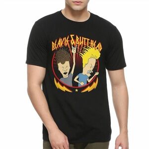 3/$15 NWT MTV Black Beavis and Butt-Head Rock and Roll T-Shirt Men’s S